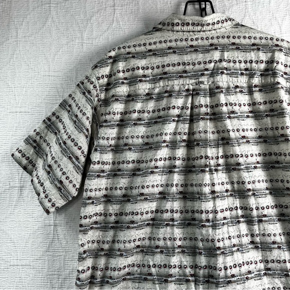 Vintage Woolrich Mens L Rod and Bouy Camp Shirt Fishing All Over Print John Rich - Picture 12 of 16